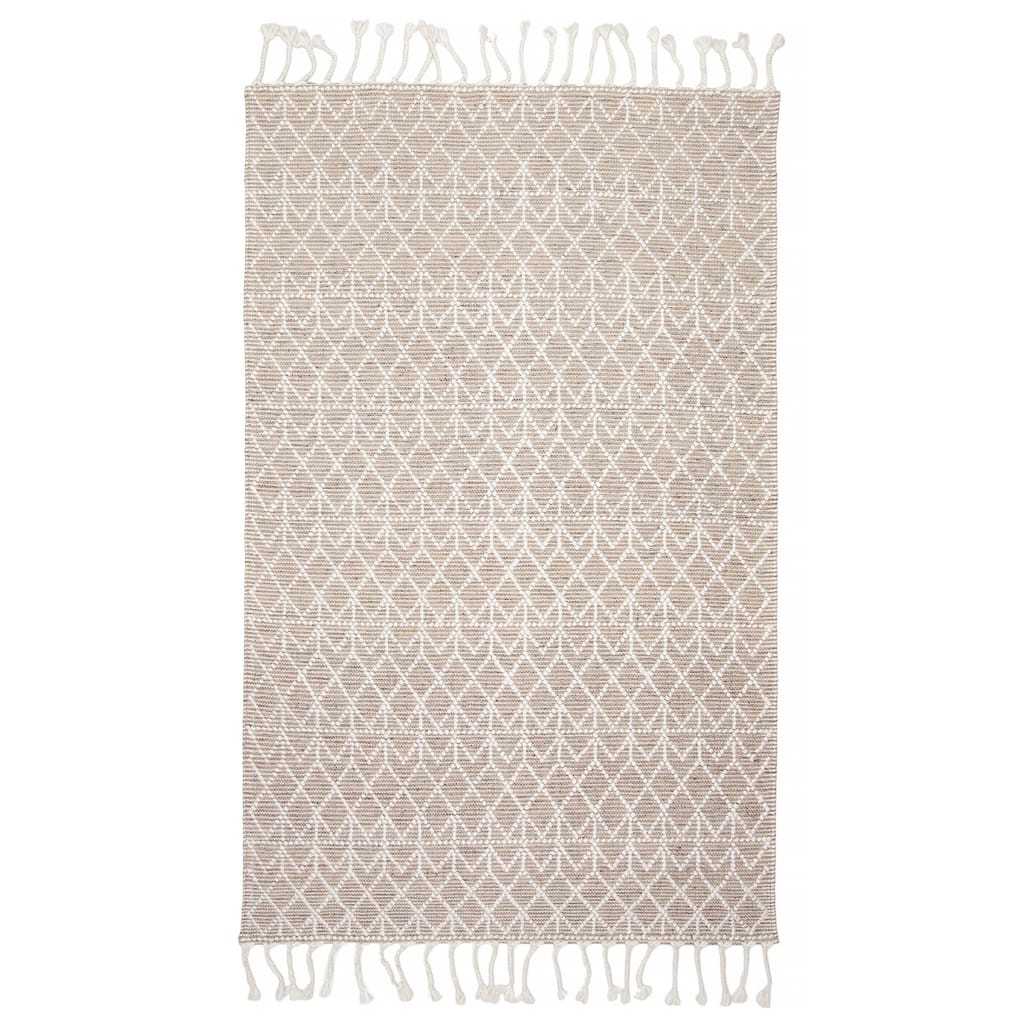 ECARPETGALLERY Braid weave Sienna Taupe Wool Rug - 4'11 x 7'10