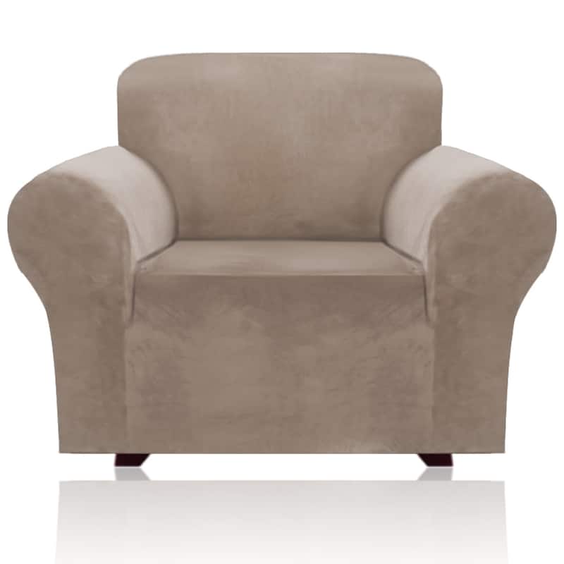 1-Piece Stretch Velvet Plush Sofa Slipcover
