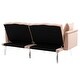 preview thumbnail 55 of 115, Velvet Loveseat Sofa Bed with 2 Pillows, Mid Century 2-Seat Couches Convertible Sofa Bed for Living Room, Bedroom,Office