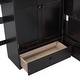 preview thumbnail 7 of 7, Black Full Solid Wood Loft Bed with Bookshelf