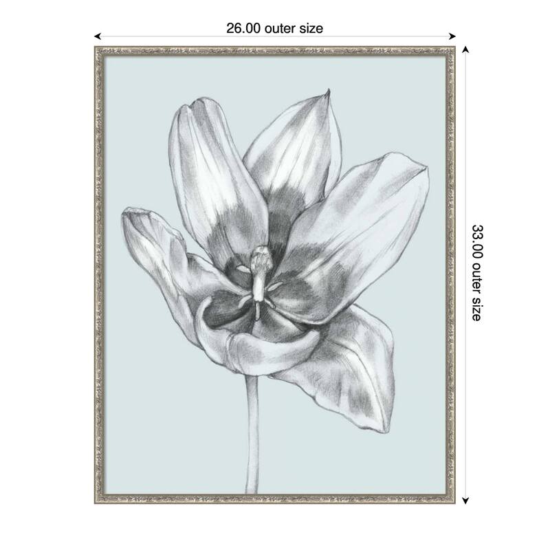 Silvery Blue Tulips No. 2 by Jennifer Goldberger Wood Framed Wall Art Print