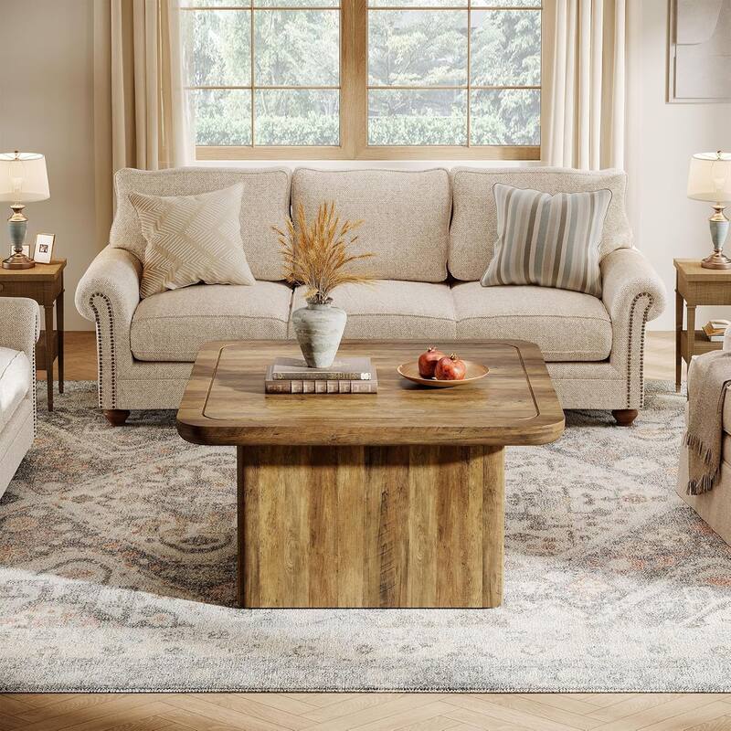 31.5-Inch Square Coffee Table, Farmhouse Center Cocktail Table