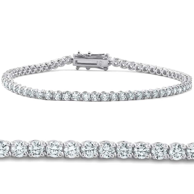 4 Ct Diamond 7" Tennis Bracelet White Gold Lab Grown Eco Friendly
