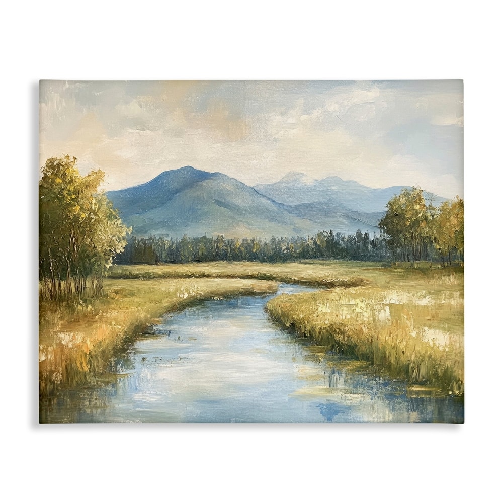 Stupell River Bend with Tall Grass Canvas Wall Art Design By Petal Prints Design
