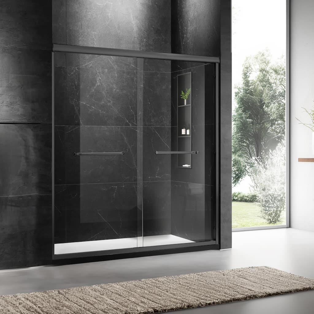 60" W x 74" H Door Sliding Frameless Shower Door with 6mm Tempered Glass
