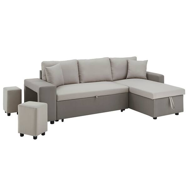 Shop Lorca Two Tone Convertible Sofa With Storage By Inspire Q