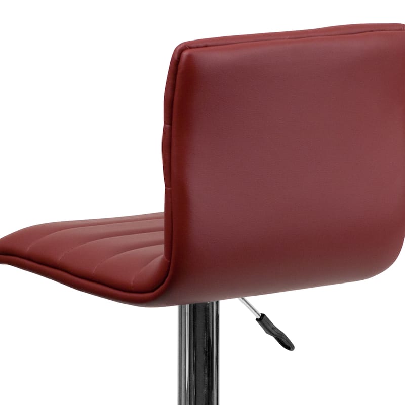 Modern Vinyl Channel Tufted Adjustable Height Barstool (Set of 2) - 16"W x 19"D x 35" - 44"H - 16"W x 19"D x 35" - 44"H