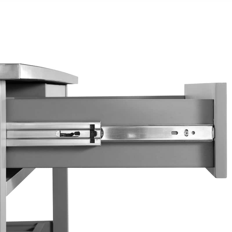 Crosley Chloe Stainless Steel Top Kitchen Island/Cart - 37"H x 42"W x 20"D