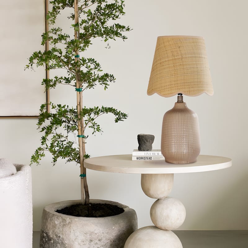 18.9" Ceramic LED Table Lamp, Living Room Lamps For End Tables