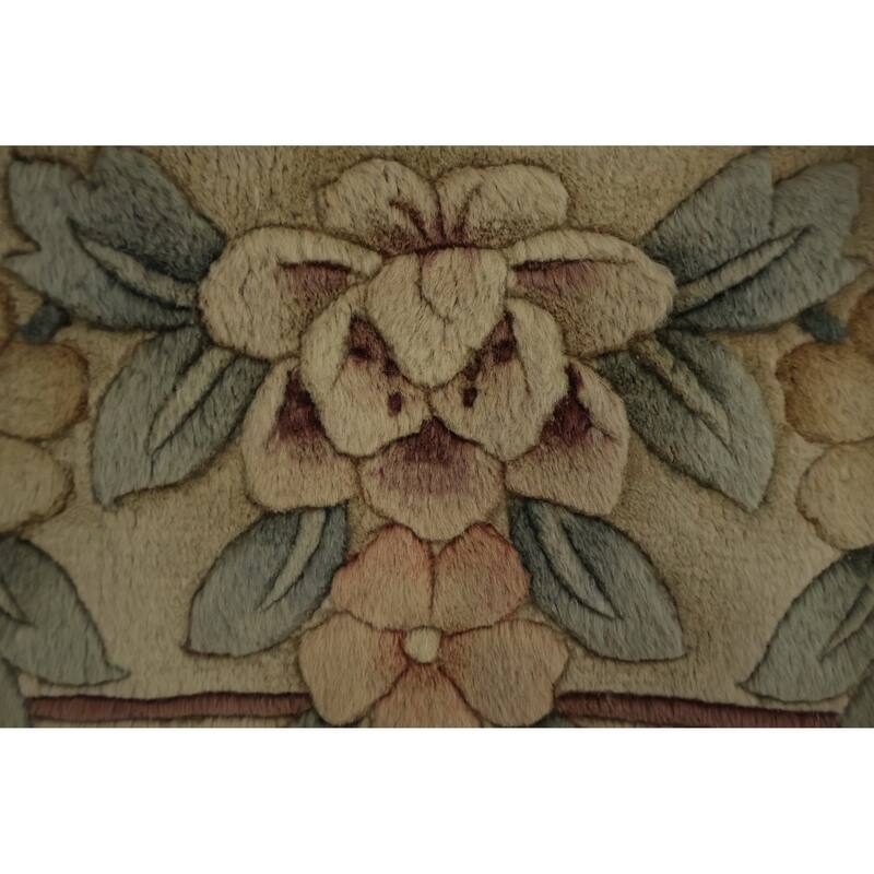 Hand Knotted Oriental 100% Wool Carpet Traditional Floral Red Art Deco Area Rug - 9' 0'' X 5' 10''