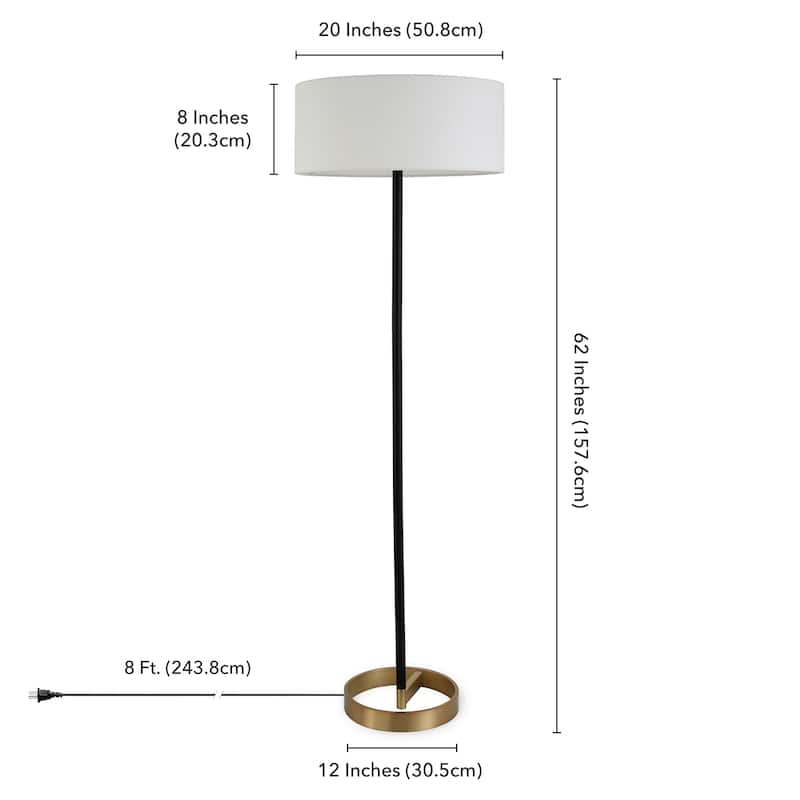 Estella Two-Tone Floor Lamp with Fabric Shade