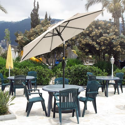 AOOLIMICS 7.5′ Patio Market Umbrella Outdoor Table Steel Deck Umbrella