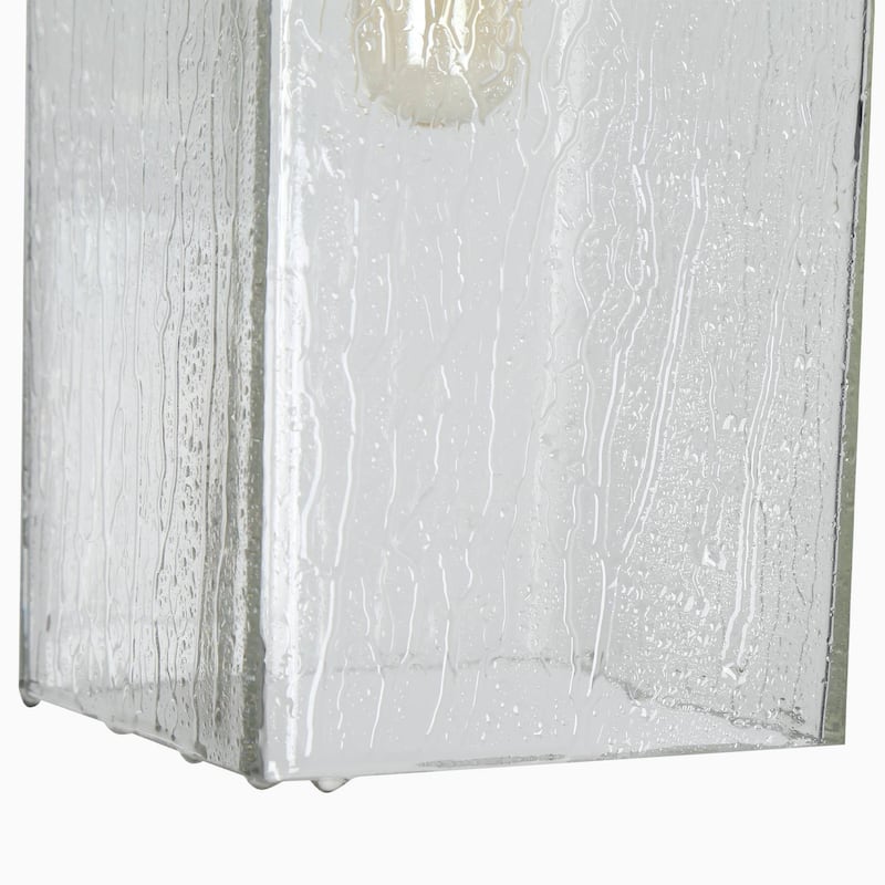 Ottilie Modern Glam Gold 1-Light Cuboid Water Ripple Glass Kitchen Island Pendant Light for Dining Room