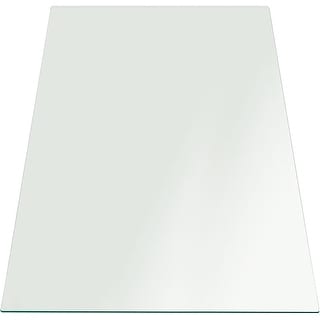 30x50 Inch 1/2 Inch Thick Tempered Clear Glass Table Top with Flat Edge ...
