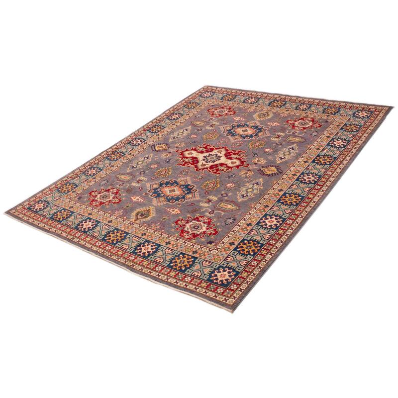 ECARPETGALLERY Hand-knotted Uzbek Ghazni Grey Wool Rug - 8'0 x 10'0