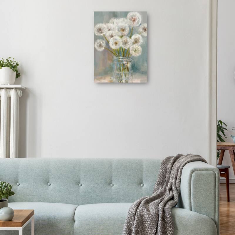 Mason Jar Wishes I By Studio Arts Canvas Art Print