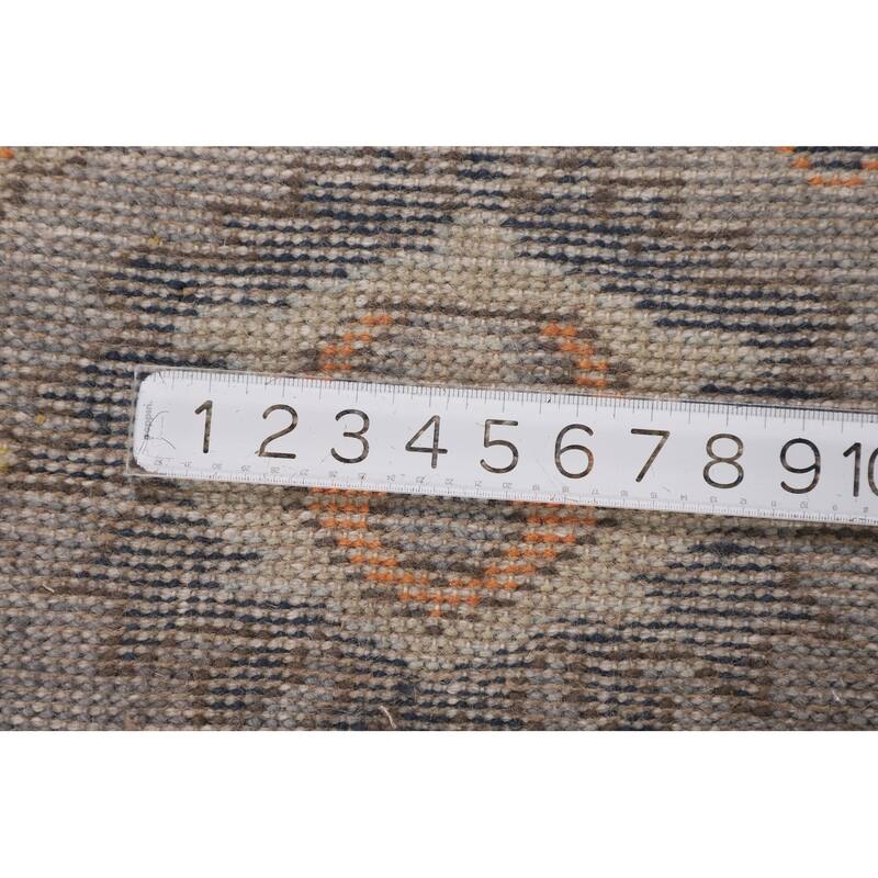 All-Over Floral Beige Oushak Oriental Area Rug Handmade Wool Carpet - 9'1" X 11'9"