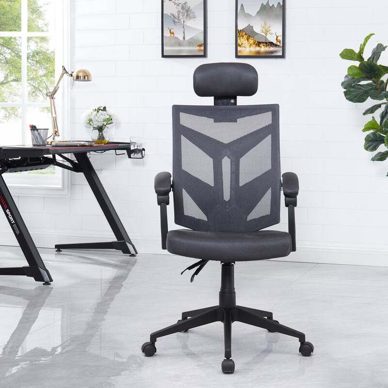 Adjustable Ergonomic Office Chair with Headrest Ergonomic Desk Chair High Back Mesh Office Chairs with Lumbar Support and Wheels
