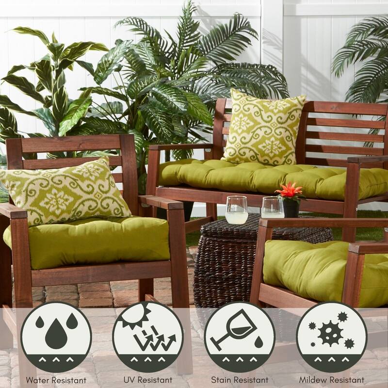 Solid Color 20-inch Outdoor Chair Cushion (Set of 2)