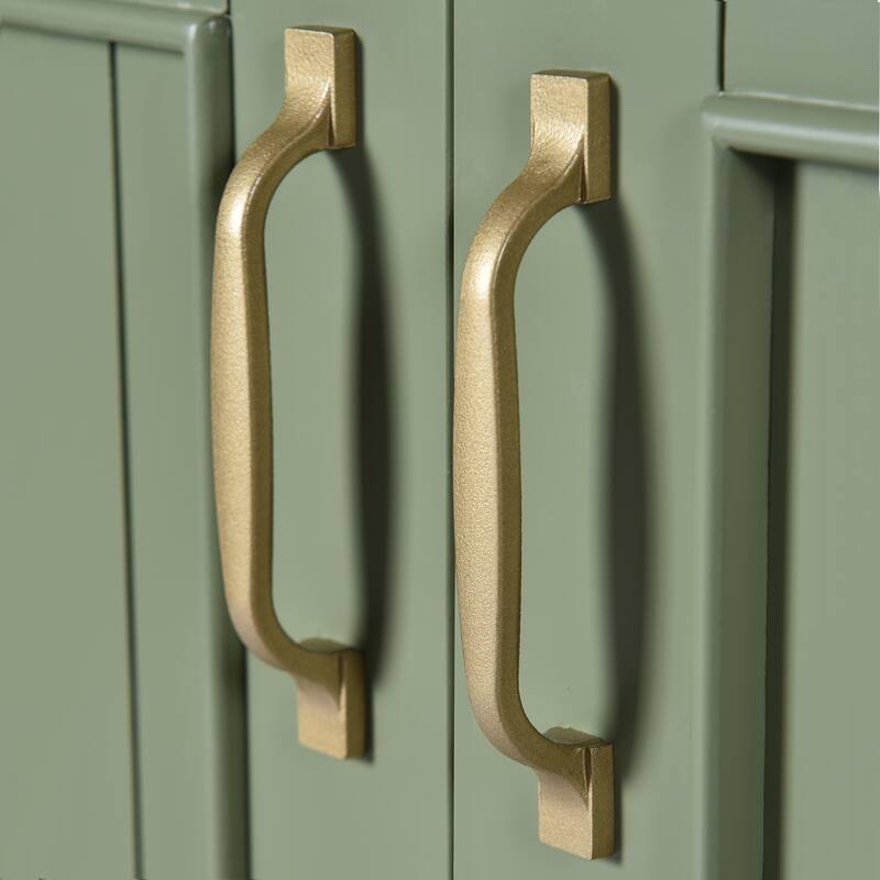 30-Inch Green Bathroom Vanity with Ceramic Sink, Roman Legs, Adjustable Soft-Close Hinges, and Ample Storage