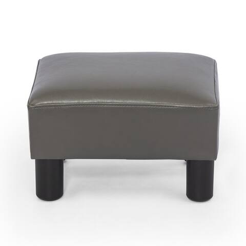 Adeco Small Rectangular Ottoman Modern PU Leather Footrest Stool Chair