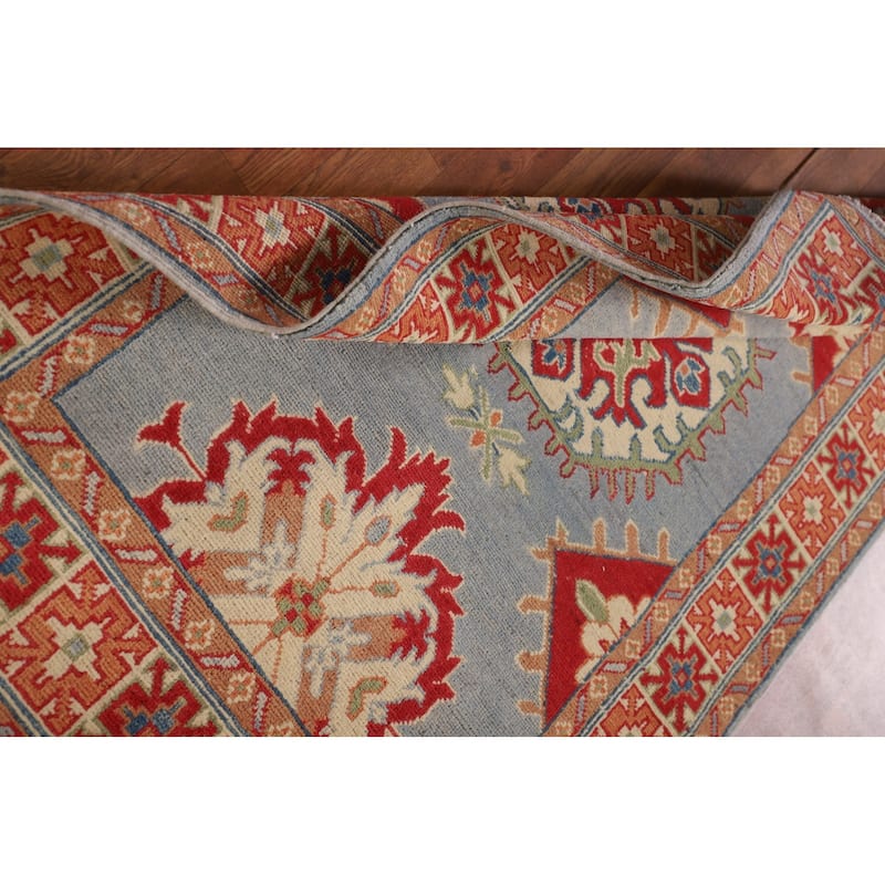 Blue Kazak Accent Rug Handmade Wool Carpet - 3'3"x 4'10"