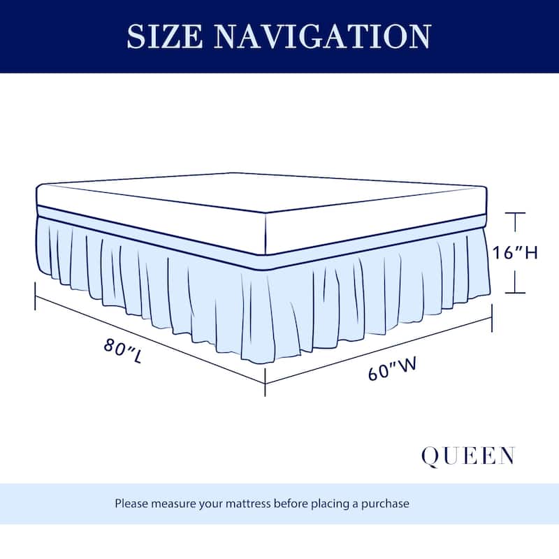 Subrtex Easy Fit 16-inch Drop Bed Skirts