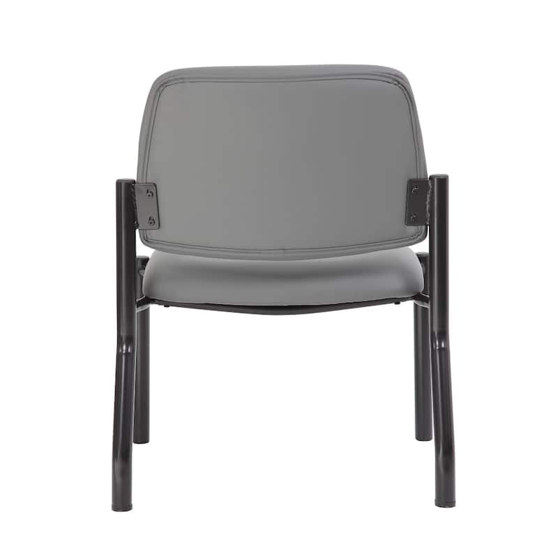 Lea Big and Tall XL Reception Chair, Gray Antimicrobial Vinyl, 400 lbs