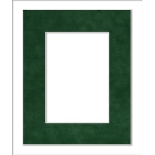 16x20 Mat Bevel Cut for 8x10 Photos - Acid Free Green Suede Precut Matboard - for Pictures, Photos, Framing