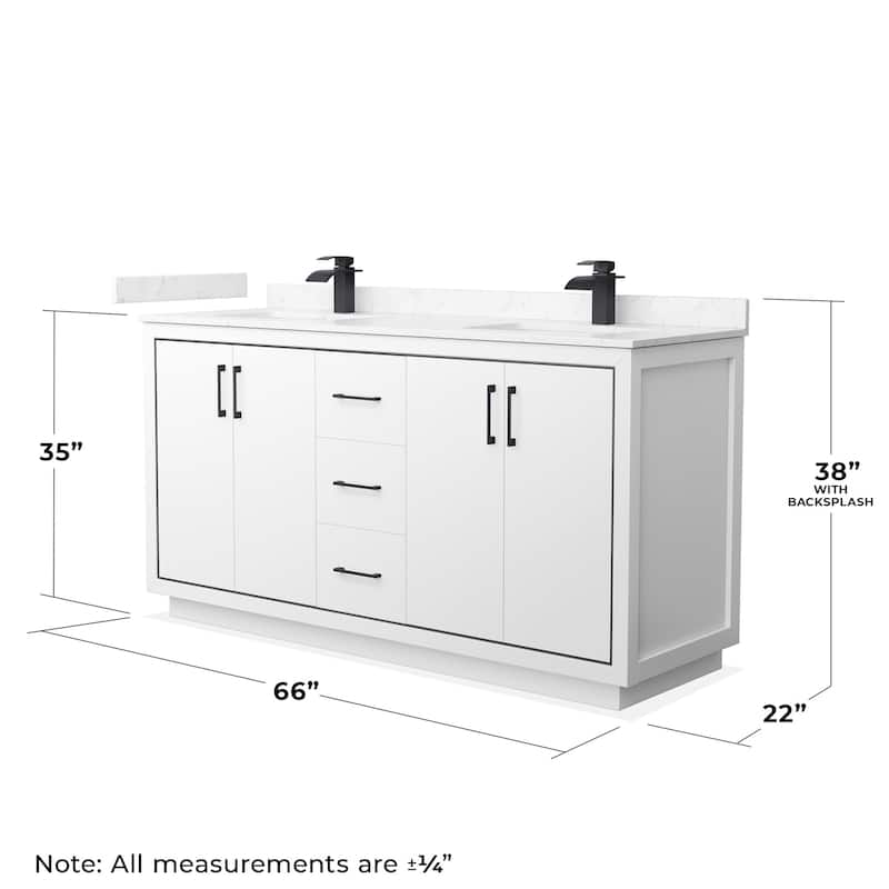 Wyndham Collection WCF1111-66D-VCA-M58 Icon 66" Free Standing Double