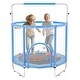 preview thumbnail 1 of 19, 55" Kids Trampoline with Safety Net and 3 Adjustable Heights Ideal for Indoors or Outdoors Blue