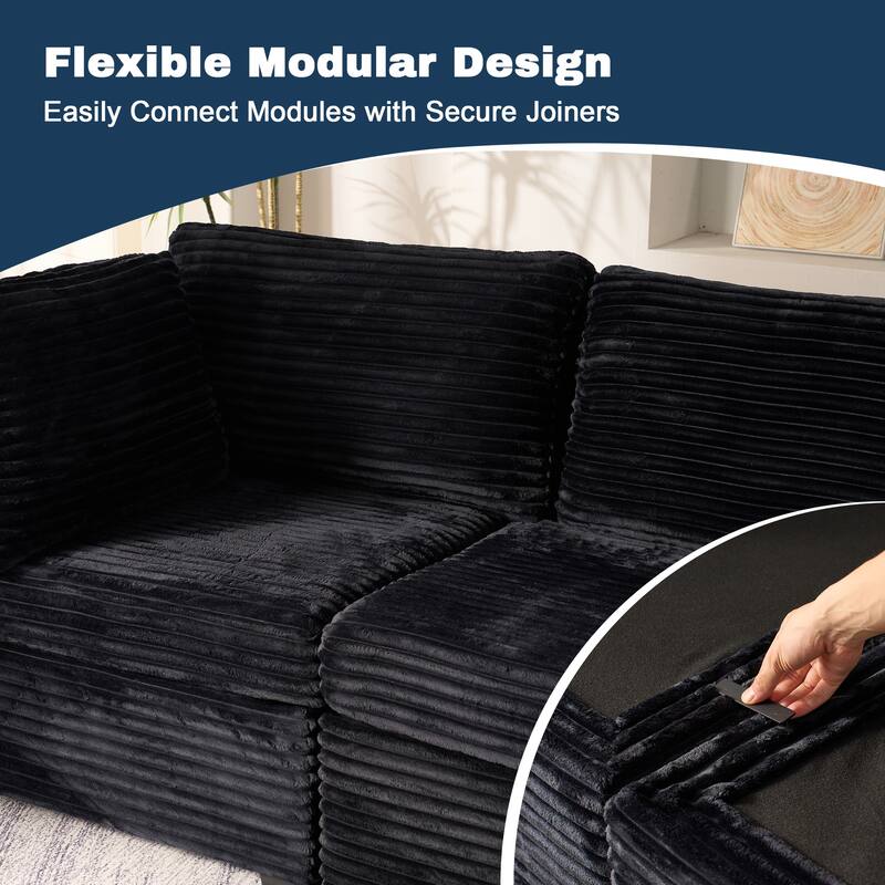 XIZZI Modular Sectional Sofa Chaise Couch with Ottoman