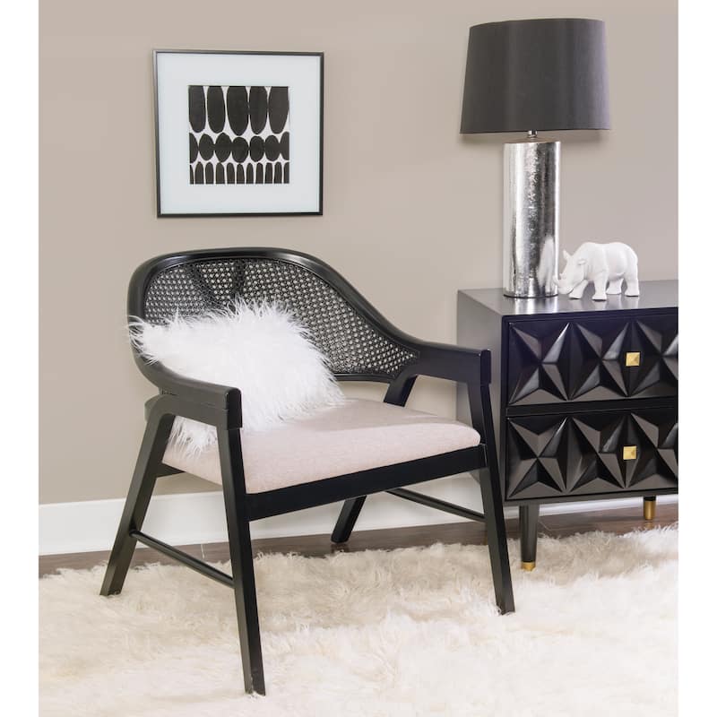 Kanoy Black Cane-Back Side Dining Chair
