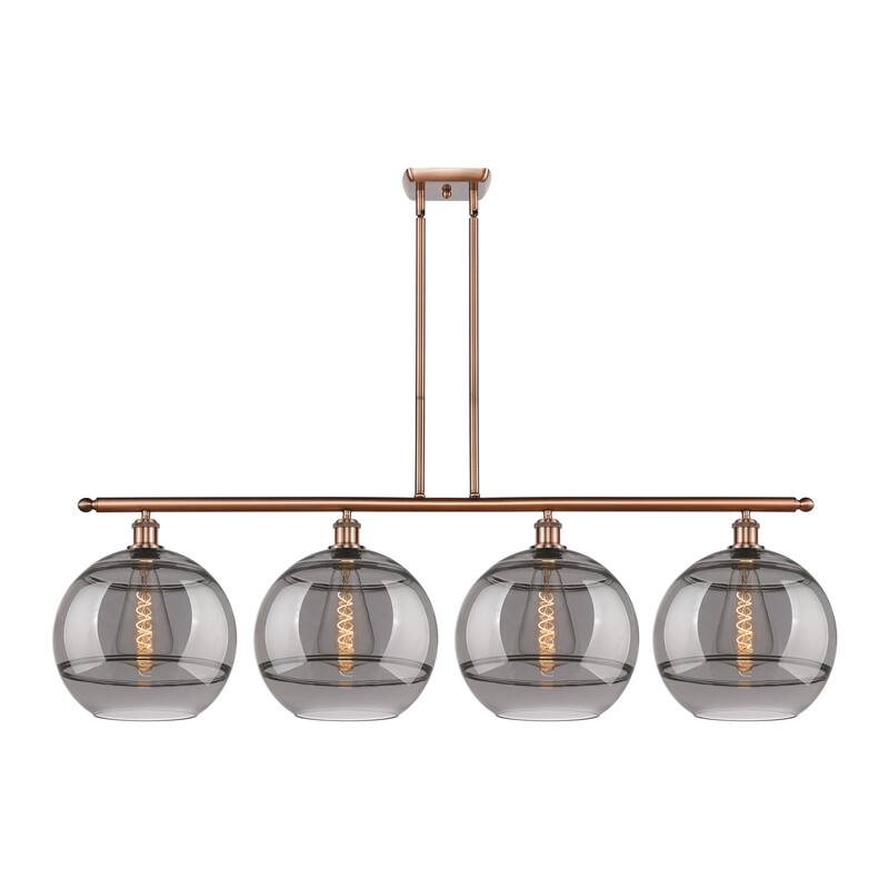 Innovations Lighting 516-4I-14-50 Rochester Linear Rochester 4 Light - Antique Copper / Smoked