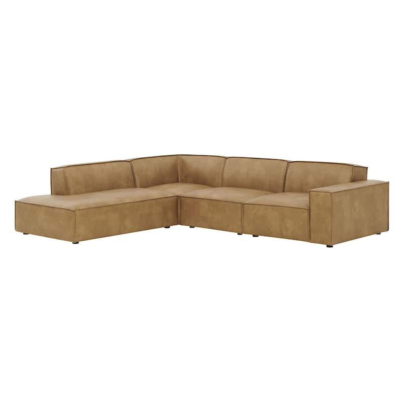 Restore 4-Piece Vegan Leather Modular L-Shaped Sofa