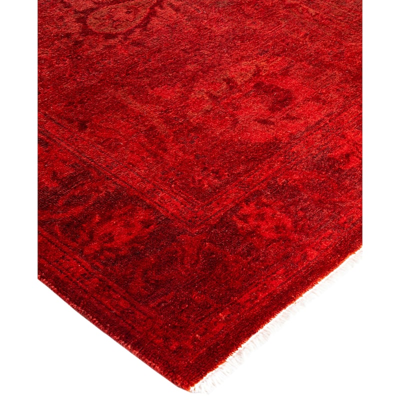 Overdyed One-of-a-Kind Hand-Knotted Area Rug - Red - 2' 7" x 12' 10"