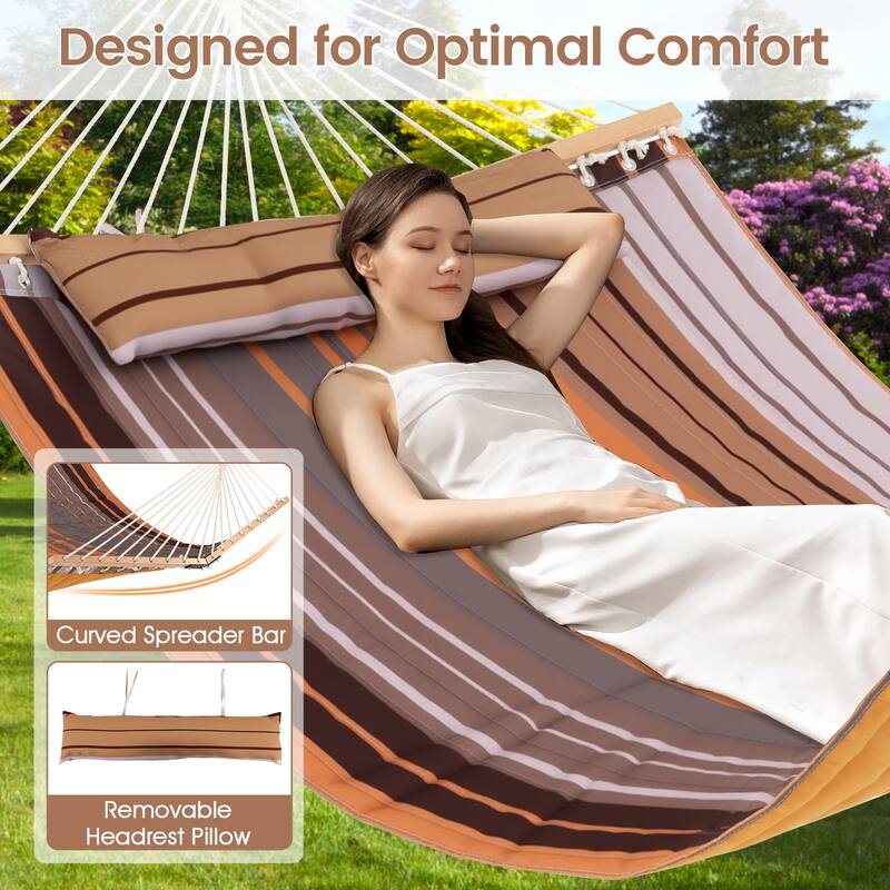 Gymax Patio Hammock Foldable Portable Swing Chair Bed Detachable