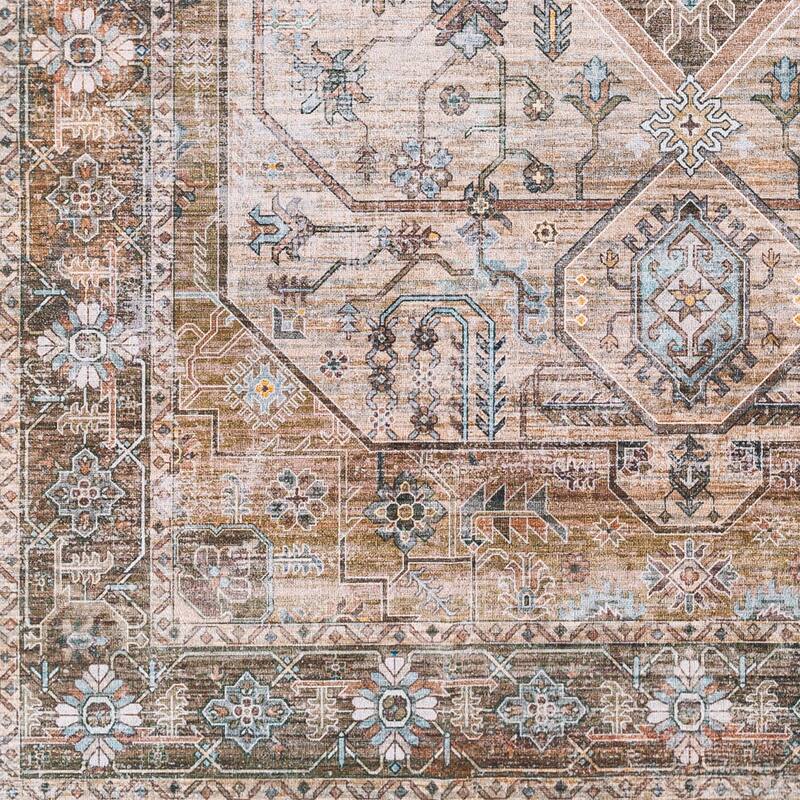 Livabliss Crispin Traditional Medallion Machine Washable Area Rug