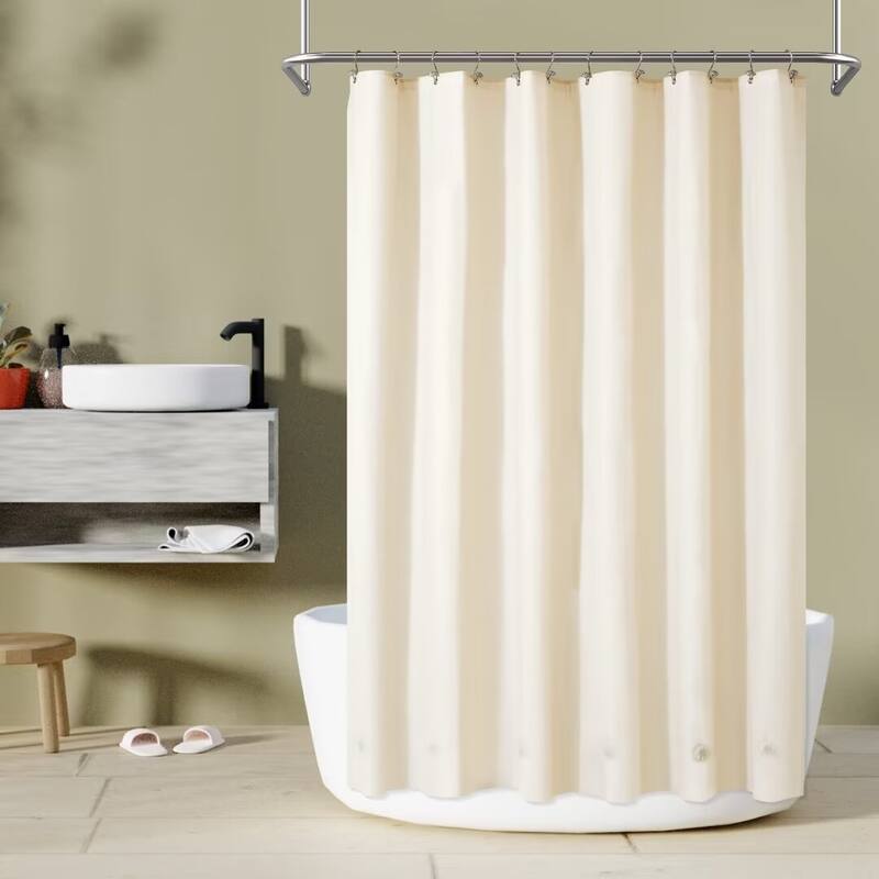 Waterproof PEVA 6G Shower Curtain Liner - 72"Wx72"L - Beige