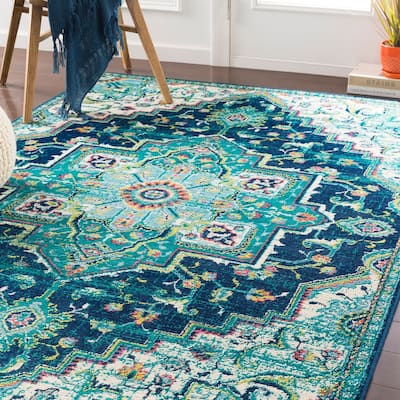 Livabliss Padma Traditional Teal Area Rug