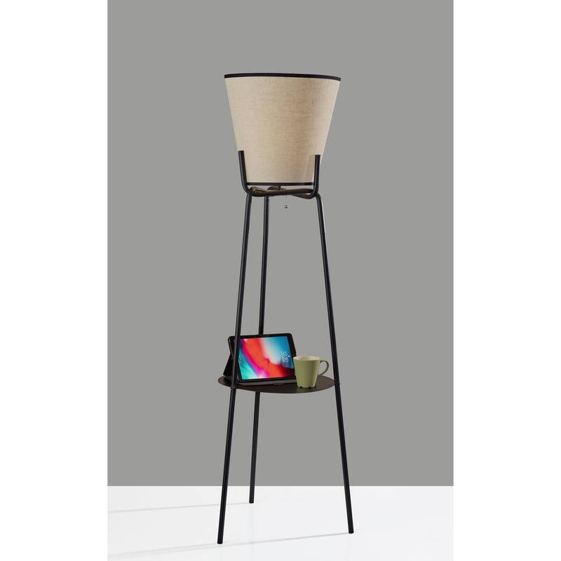 Zeek Shelf Floor Lamp - Black