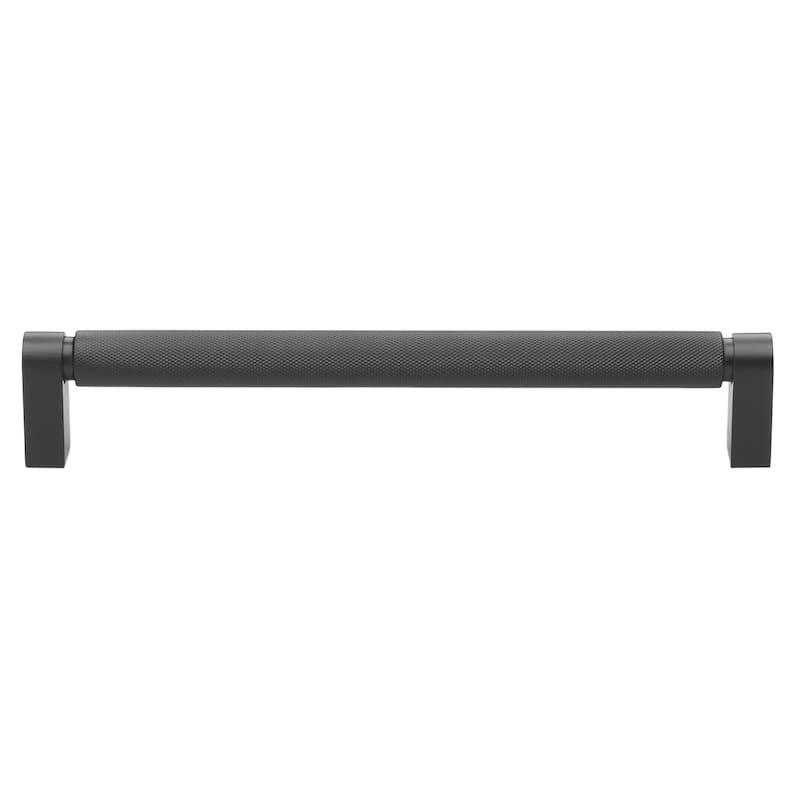 GlideRite 7-9/16 Inch Screw Spacing Solid Knurled Bar Pull Cabinet Hardware Handle