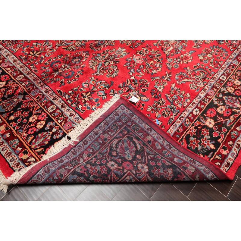 Hand Knotted Lilihaan Coral,Black Persian Wool Traditional Oriental Area Rug (Palace) - 8' 10'' x 16' 3''