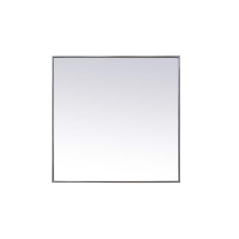 Indigo Home Metal Frame Square Mirror 30 inch - Silver