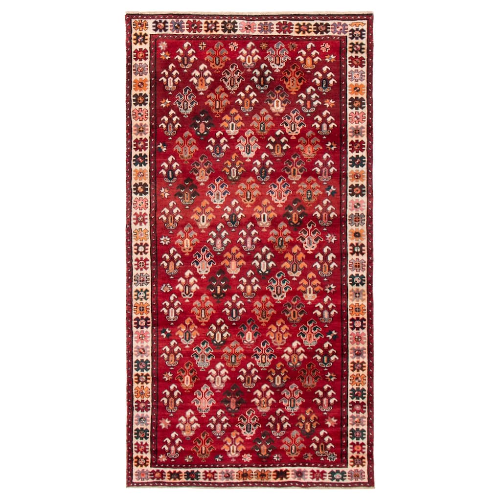 ECARPETGALLERY Hand-knotted Melis Vintage Red Wool Rug - 4'9 x 9'5