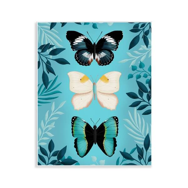 Stupell Three Exotic Blue Butterflies Wall Plaque Design By Metka Hiti ...