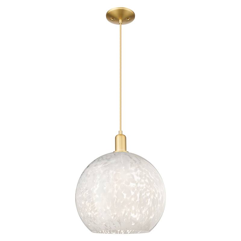 Innovations Lighting Endless Possibilities Arcadia - White Mouchette - 1 Light 14" Cord Hung Mini Pendant - Satin Gold