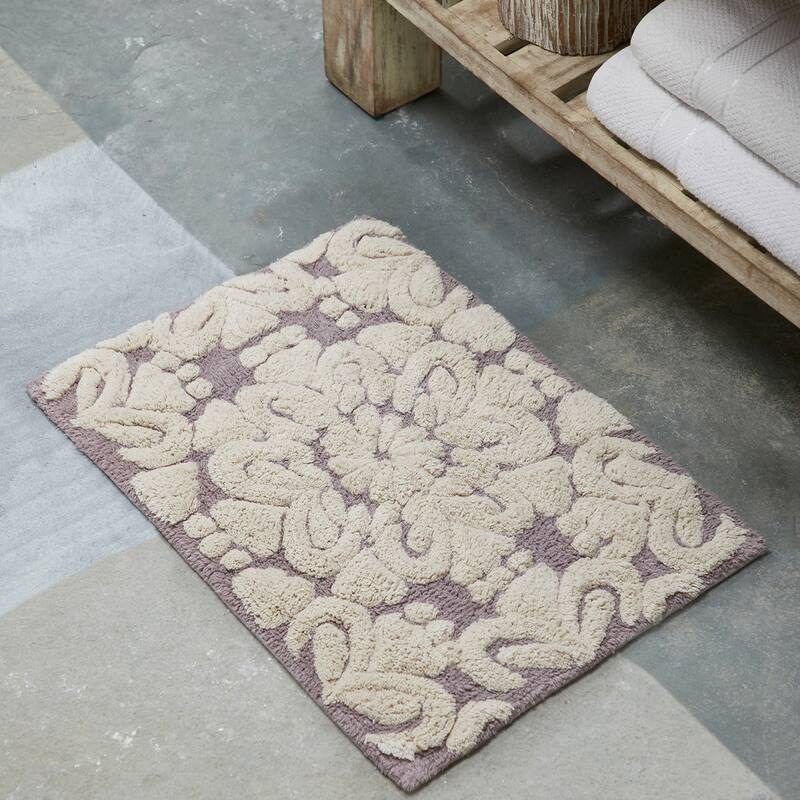 Better Trends Medallion Collection 100% Cotton 3-Pc Set Bathroom Rugs-Soft & Super Absorbent, Non-Skid Latex, Machine Washable