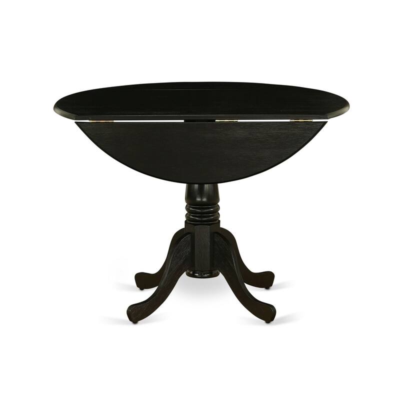 3-Piece Wirebrushed Black Solid Wood Top Dining Room Set (Seats-4)