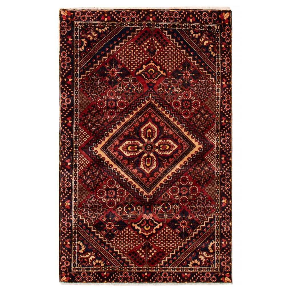 ECARPETGALLERY Hand-knotted Kayseri Vintage Red Wool Rug - 4'2 x 6'7